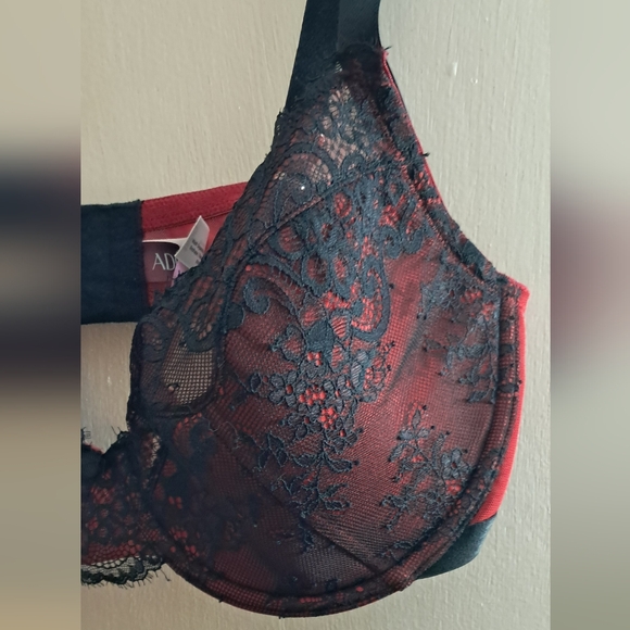 Adore Me Red & Black Lace Bra - Picture 3 of 6